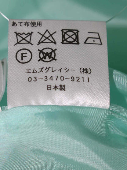 エムズグレイシー 727313 スカート 38 グリーン リボンモチーフ タック フレア IT2Z3MOIG580 【SALE】