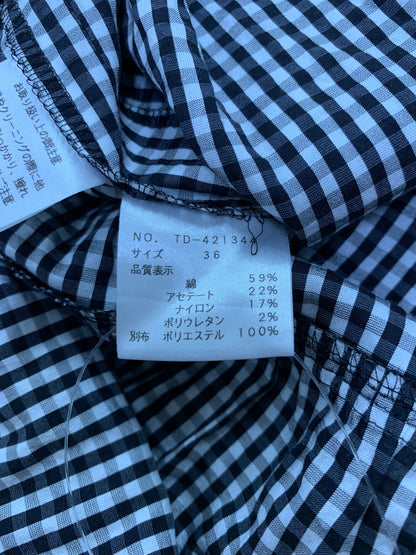 エムズグレイシー 421344 ワンピース 36 ブラック ギンガムチェック バックジップ ITOSOGGJI960