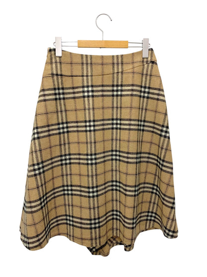 エムズグレイシー チェック柄 ラップ 417607 スカート 40 ベージュ ウール混 IT6IYA63IFG8 【SALE】