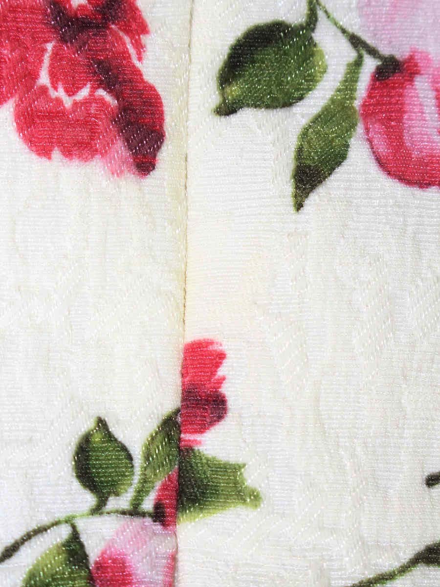 エムズグレイシー 211512 ワンピース 38 ホワイト ピンクローズドレス 花 リボン ITFL0VZTWOXS 【SALE】