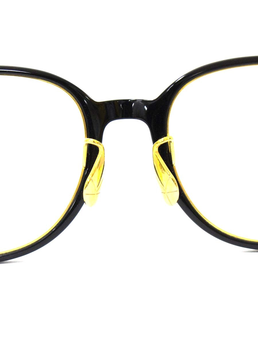 ユウイチトヤマ U-167 メガネ ブラック/ゴールド セルフレーム フルリム ウェリントン ITBA85239GZ0