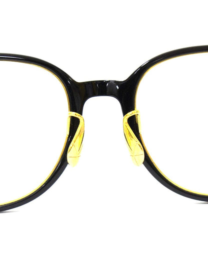 ユウイチトヤマ U-167 メガネ ブラック/ゴールド セルフレーム フルリム ウェリントン ITBA85239GZ0