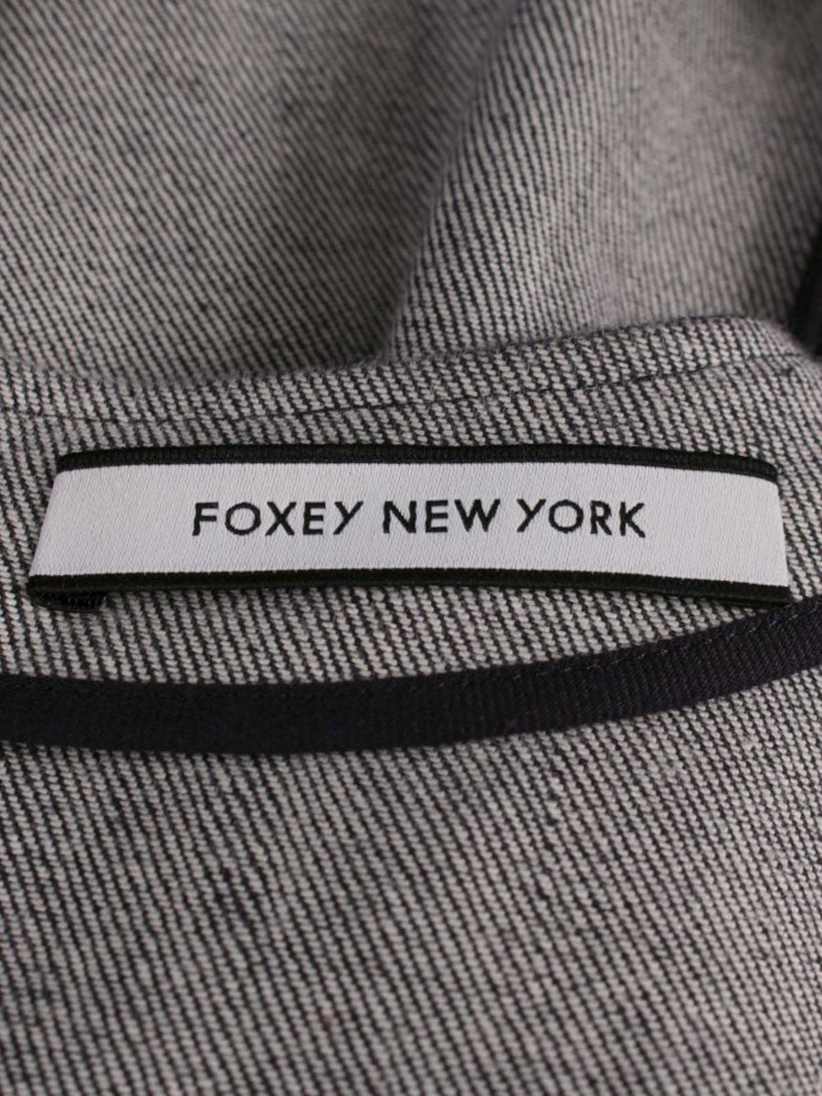 フォクシーニューヨーク 39368 ワンピース 40 ネイビー デニム フリル Vネック ITMQE44DRYMU