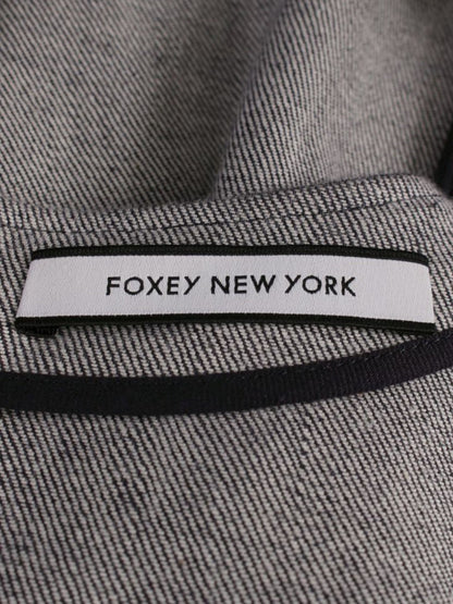 フォクシーニューヨーク 39368 ワンピース 40 ネイビー デニム フリル Vネック ITMQE44DRYMU