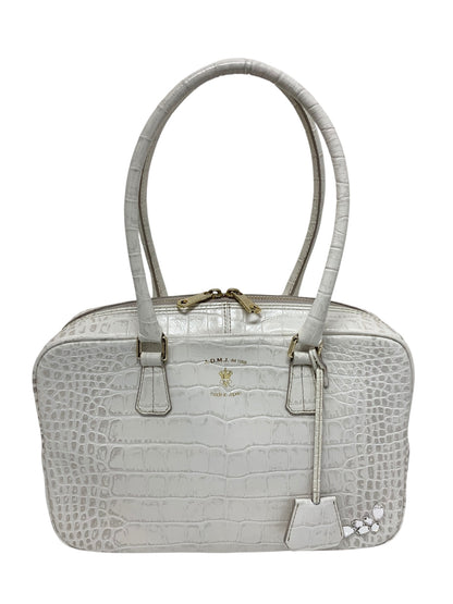 エーディーエムジェイ ハンドバッグ ホワイト クロコ型押し ヒマラヤ スワロフスキー ITOI5SBP6BQG 【SALE】