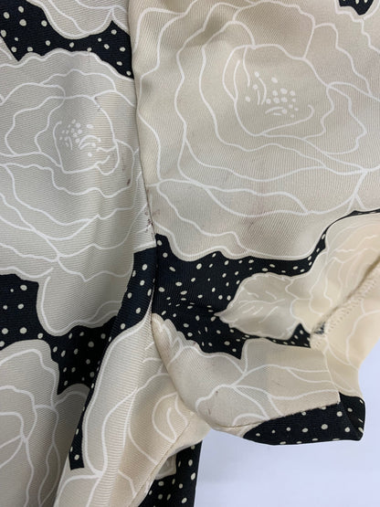 エムズグレイシー ローズプリントカシュクールドレス 011329 ワンピース 38 ベージュ ブラック フラワーモチーフ ITQH5URF4ZCG