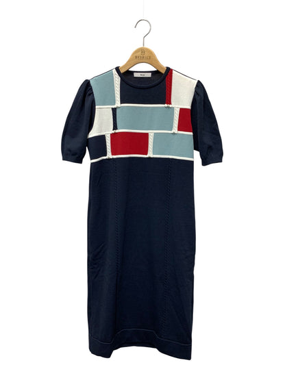 ルネ 6422410 ワンピース 36 ネイビー 半袖 ニット ITIKIAMODNC4 【SALE】