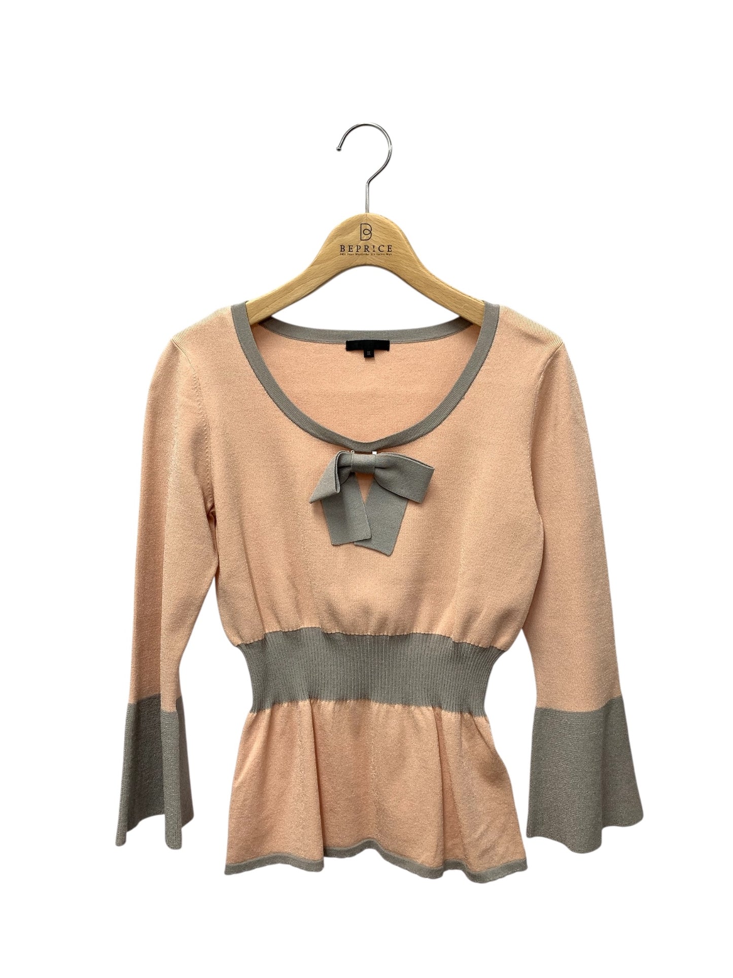 トゥービーシック W5N50-612-13 ニット 2 ピンク ウエストリブ リボン ITDLJUOY72QG