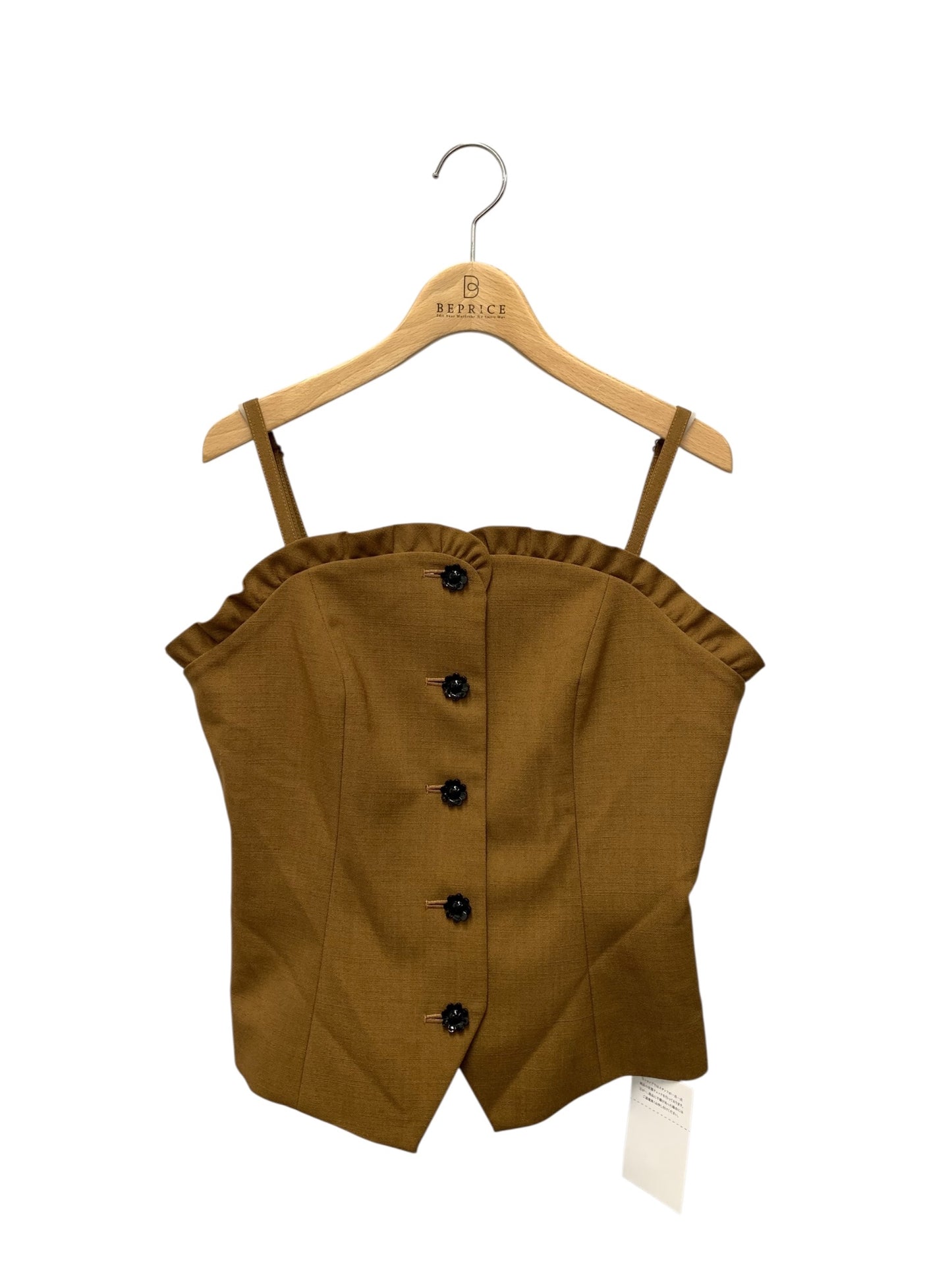 エムズグレイシー フリル付きビスチェ 514318 トップス 38 ブラウン ITRLPUVEAAT4