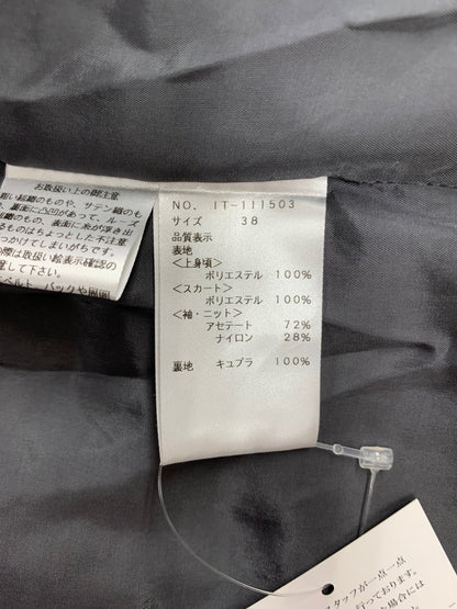エムズグレイシー 111503 ワンピース 38 グレー リボンプリント 切替 ITT783HBD6XW