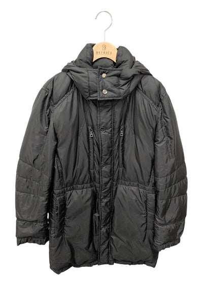 エポカウォモ M1F78-414-09 ダウンコート 46 ブラック フーディ ジップアップ ITED74DI1MAK