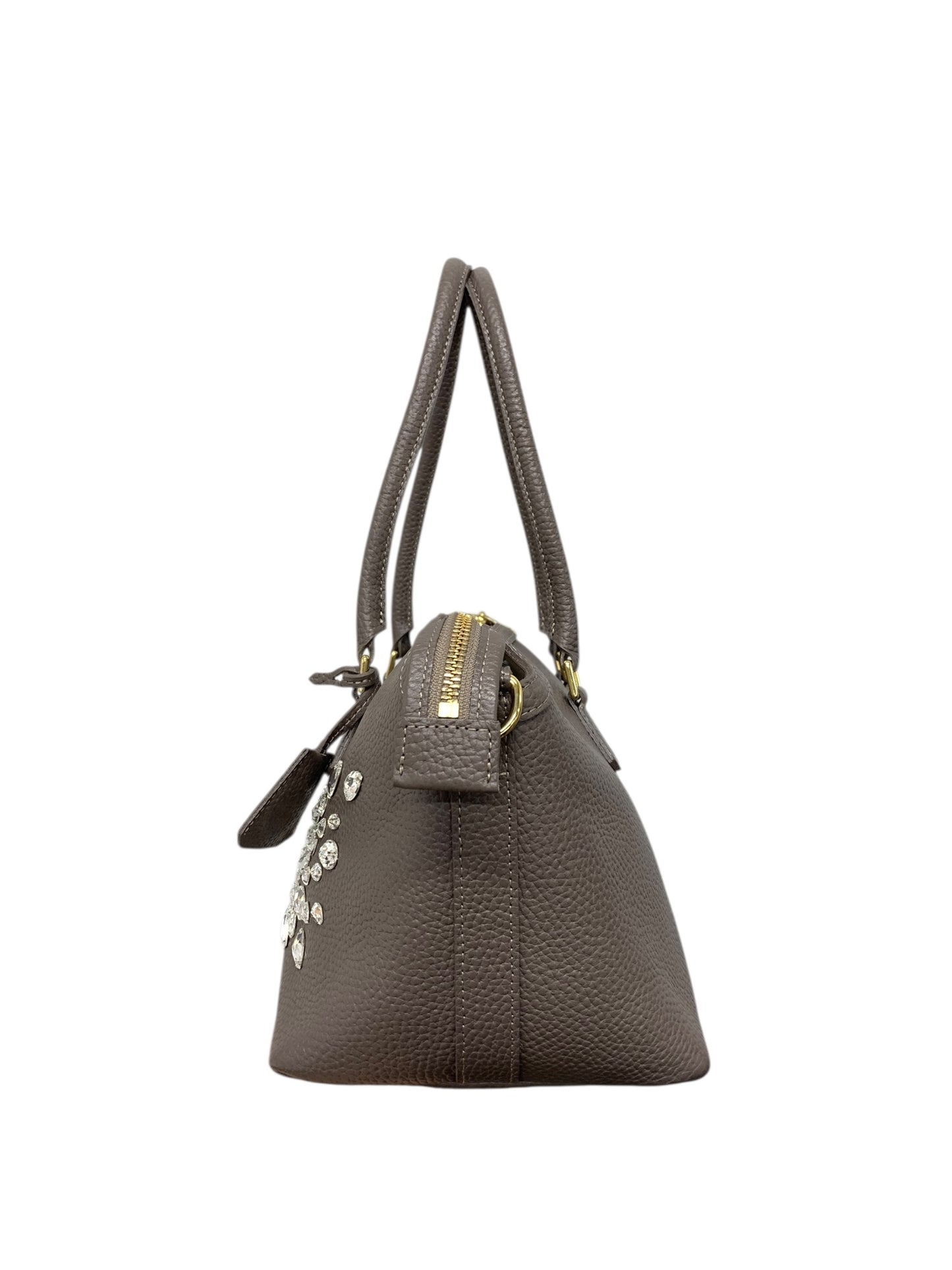 エーディーエムジェイ トートバッグ グレージュ ショルダー 2way レザー スワロフスキー IT1ML69CYCZU