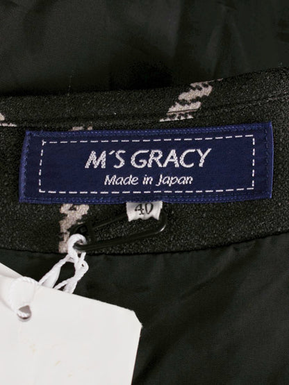 エムズグレイシー 010516 チュニック 40 ブラック チェックxデイジープリントチュニック ITXB6V7N9D5O