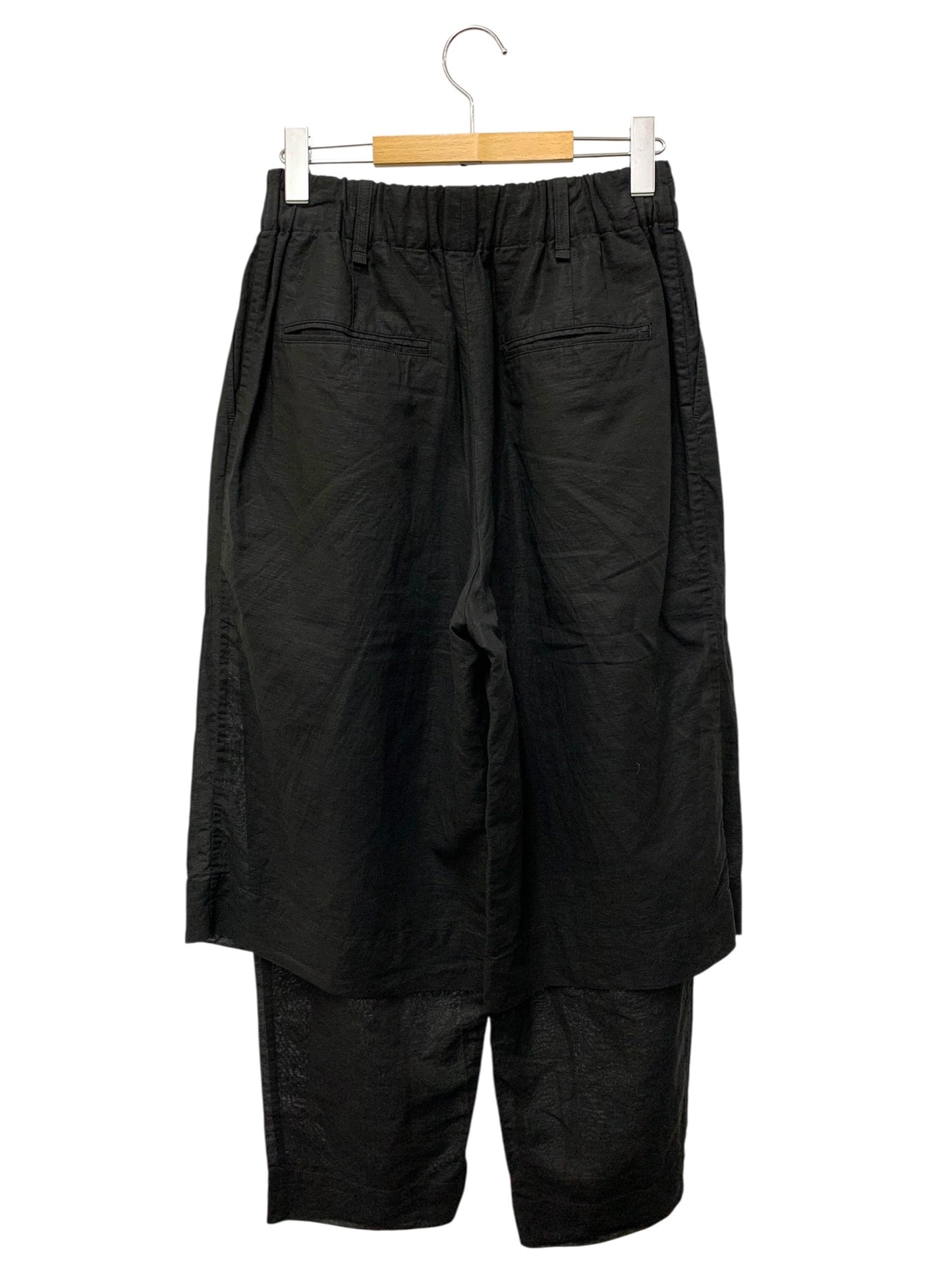 イッセイミヤケ IM51FF519 リネン混パンツ 2 ブラック ITEJ4FHH47WG