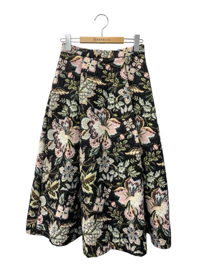 グレースコンチネンタル タックフレアジャガードスカート 0122421016 36 ブラック ITRN9KTX216Q