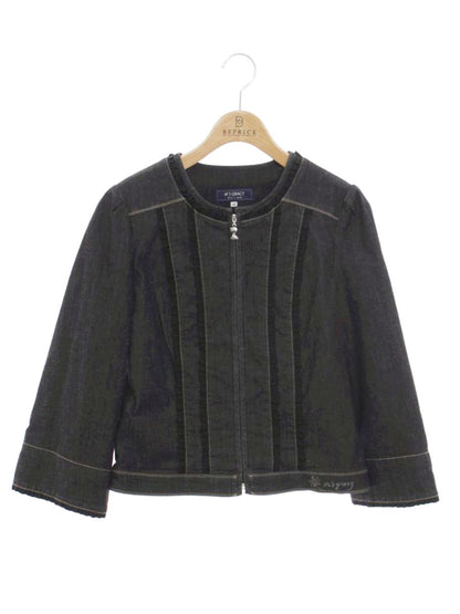 エムズグレイシー 114113 ジャケット 40 グレー ノーカラー フリル ITRMGG4VH0VS