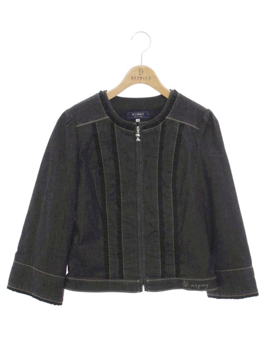 エムズグレイシー 114113 ジャケット 40 グレー ノーカラー フリル ITRMGG4VH0VS