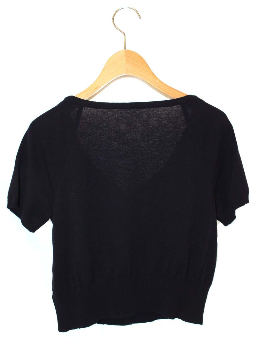 フォクシーブティック Cropped V-Neck Cardigan 36535 カーディガン 38 ネイビー ITCZ2SCJQPC8