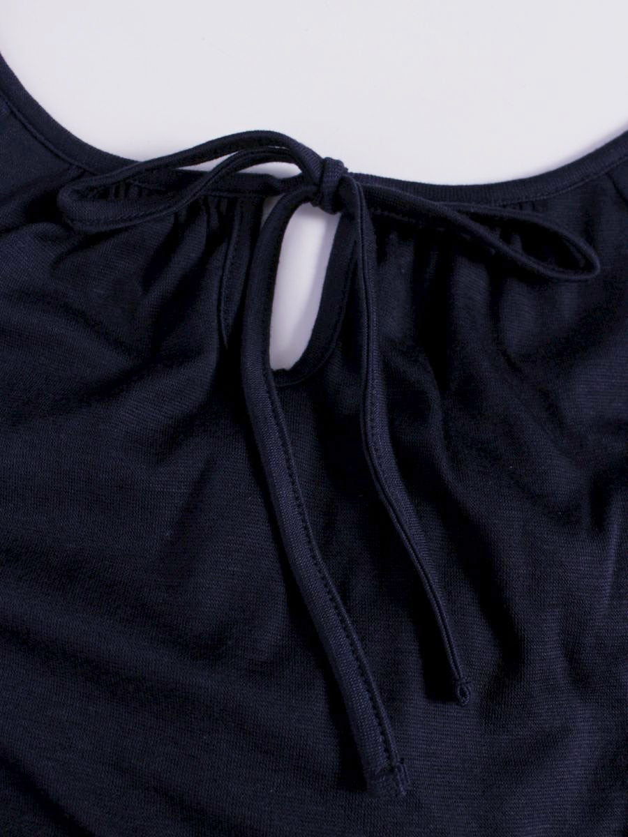 バーバリーブルーレーベル E1P73-397-29 カットソー 38 ネイビー ハートモチーフ バックリボン IT43ILP1IVJK