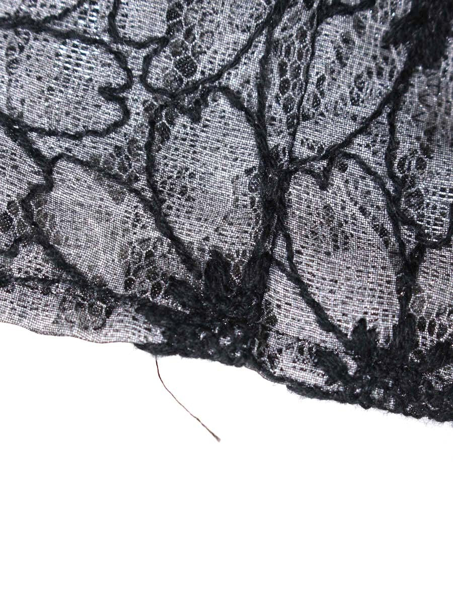 エムズグレイシー 727307 スカート 40 ブラック フラワーモチーフ レース ITFF1KGNPZ5C