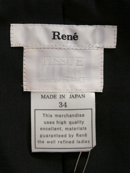 ルネ 5936320 ワンピース 34 ブラック ノースリーブ ワンピースドレス パール フリル ITGPY2BAAJ4C 【SALE】