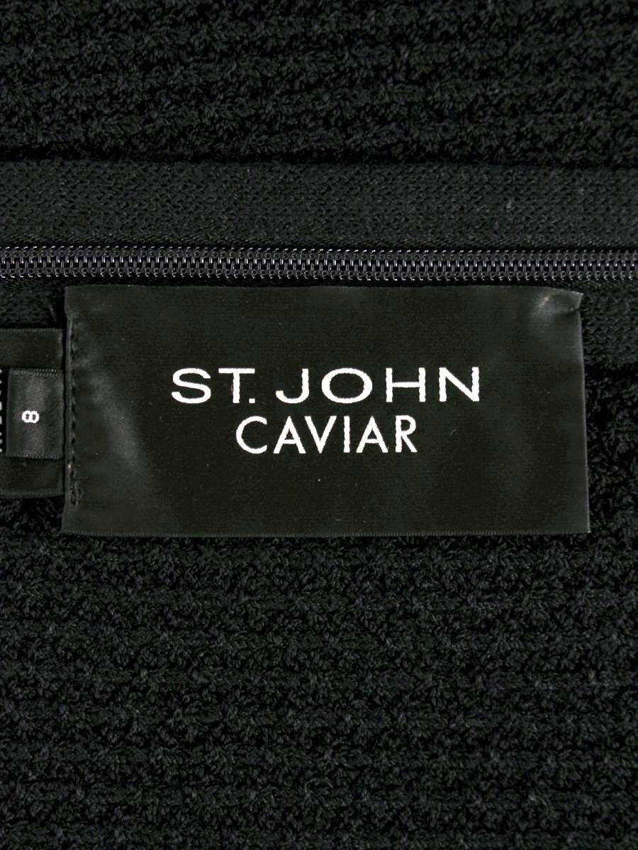 セントジョン ワンピース 8 ブラック ウール混 ブークレ ITGT2U3L17EW 【SALE】