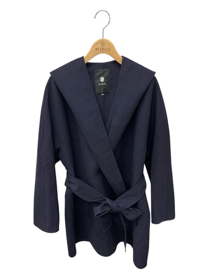 ブラミンク 7925-299-0293 コート 36 ネイビー ウール カシミヤ フード ITIRXHT9E6Q0