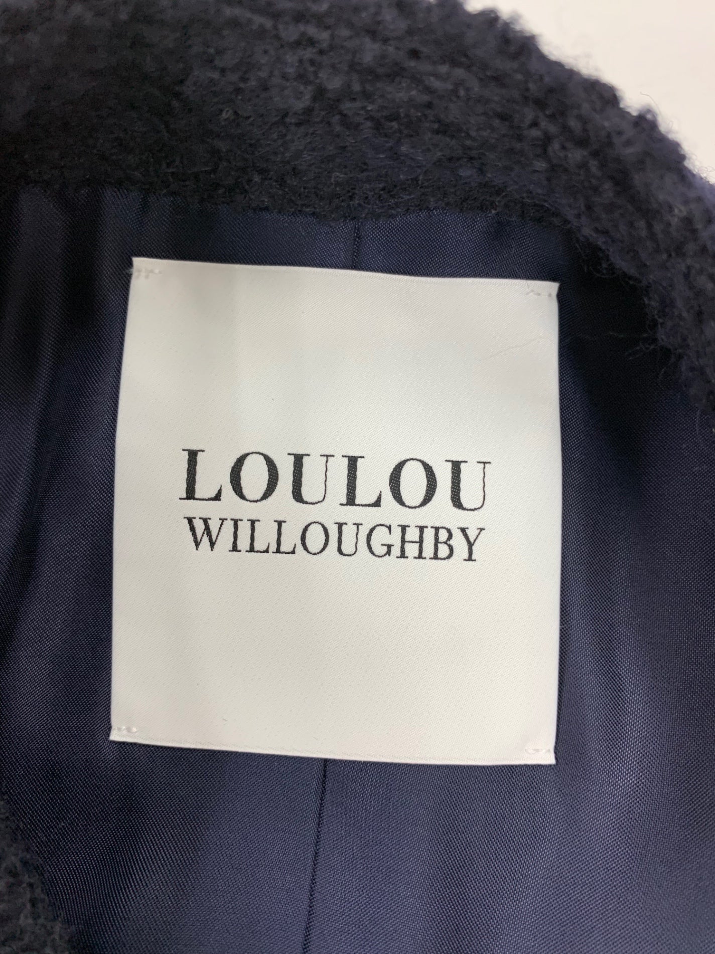 ルルウィルビー 212020-17-060-65-010 ノーカラーコート 1 ネイビー ダブルブレスト ウール ITT4FQQN8LTW