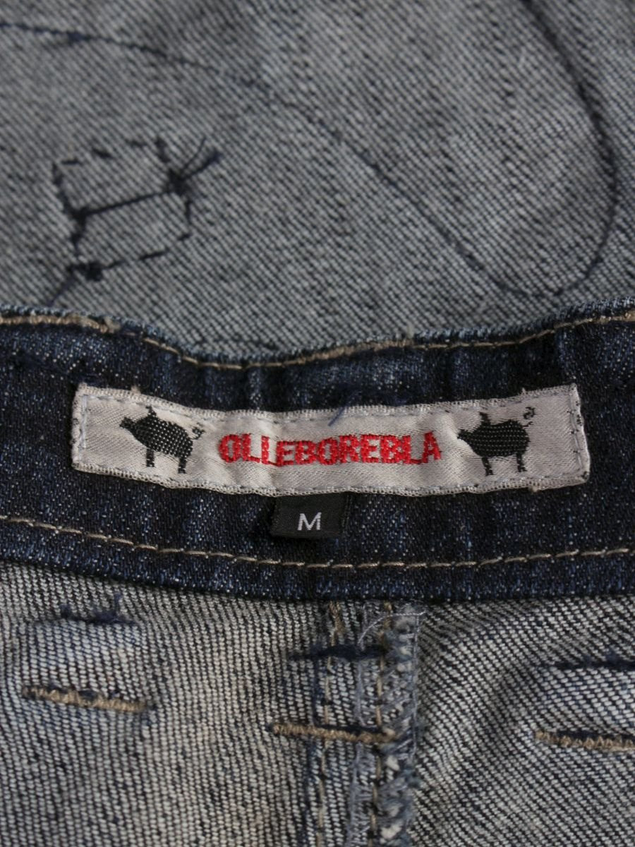 アルベロベロ 318090 デニムパンツ M ネイビー パッチワーク ビジュー IT6YMBK11OIQ