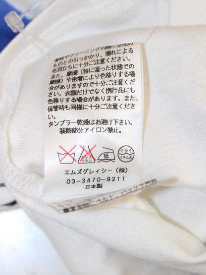 エムズグレイシー 025306 Tシャツ カットソー 38 ホワイト フラワーモチーフ バルーン袖 ITJWRLOSQRQO