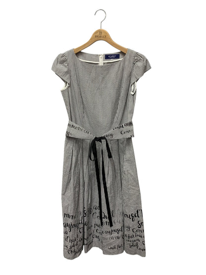 エムズグレイシー Message Print One-piece 911346 ワンピース 40 グレー ストライプ IT73EH9HJ0YI