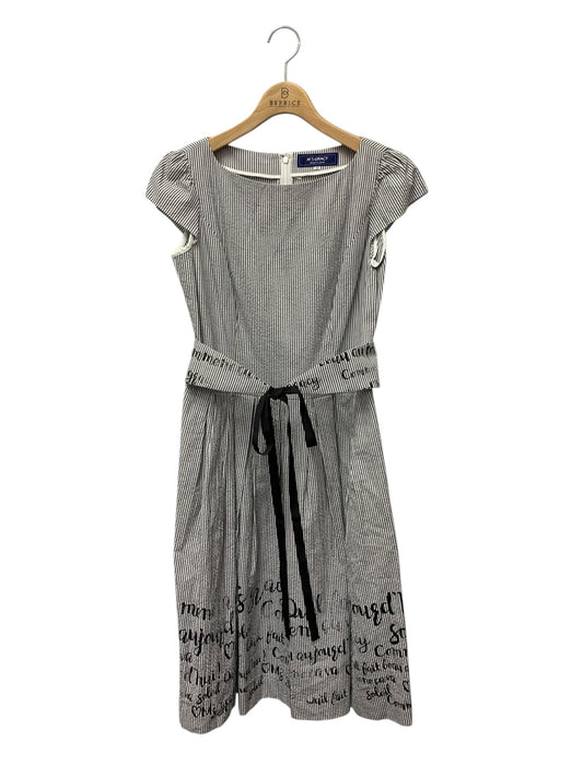 エムズグレイシー Message Print One-piece 911346 ワンピース 40 グレー ストライプ IT73EH9HJ0YI