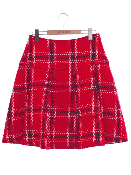 エムズグレイシー Trad Check Skirt 817551 スカート 40 レッド ITCKAULO2UXC