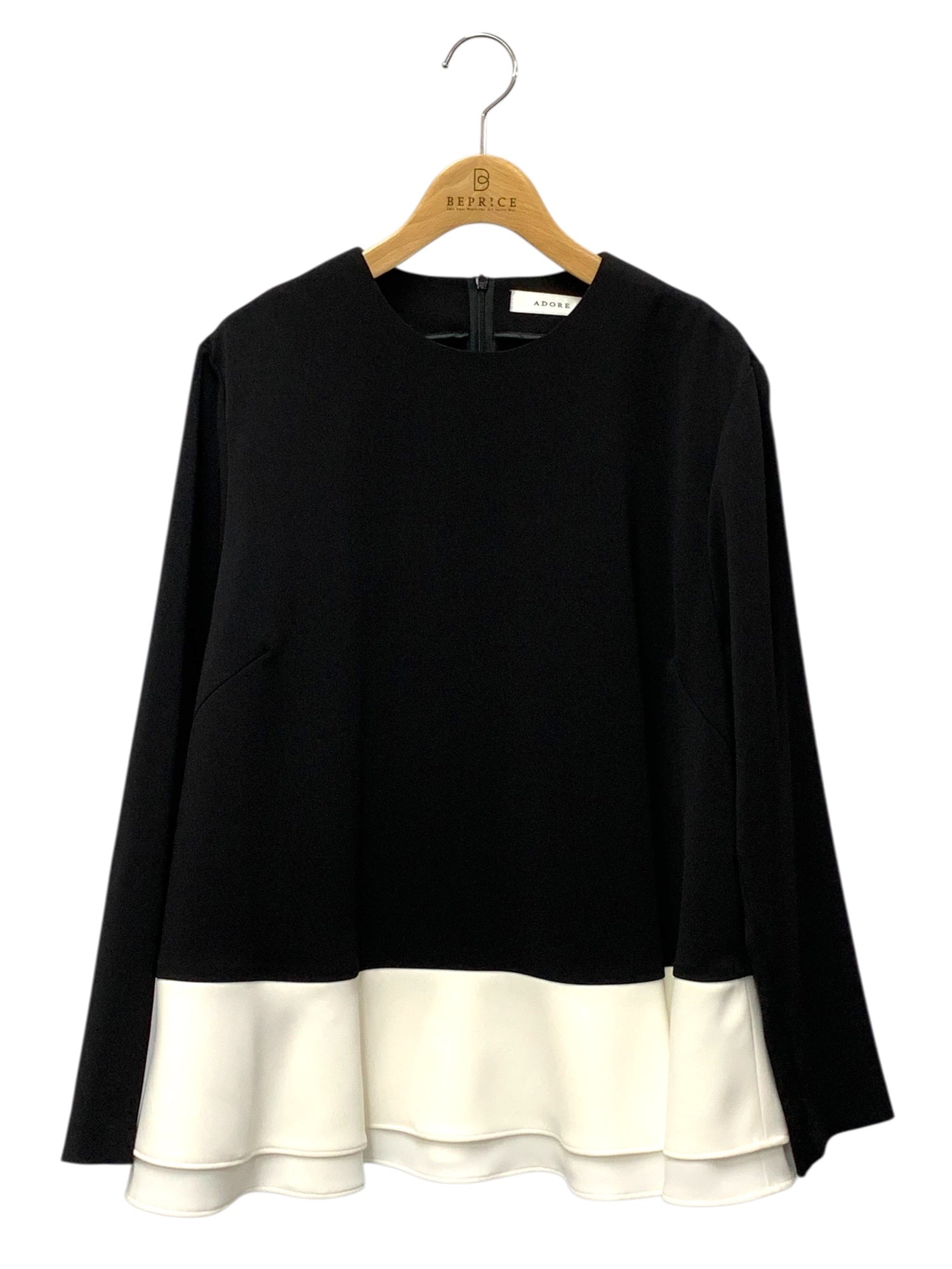 美品 ADORE アドーア ブラウス シャツ カットソー 半袖 チェック柄 サイズ38 黒 ブラック レディース 古着 中古 USED ADORE（アドーア） ブラウス シャツ レノクロスチェックブラウス