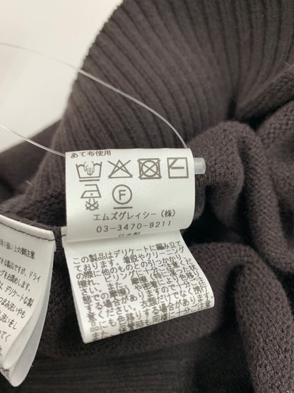 エムズグレイシー 518616 ニット 40 ブラウン タートル リボン パフスリーブ IT9FM5OWD6RS