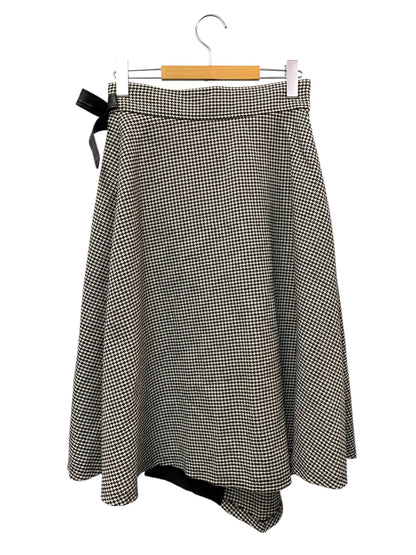 エムズグレイシー Asymmetry Skirt 917709 スカート 38 ブラック 千鳥柄 フロントボタン ITDQPVFD6REG