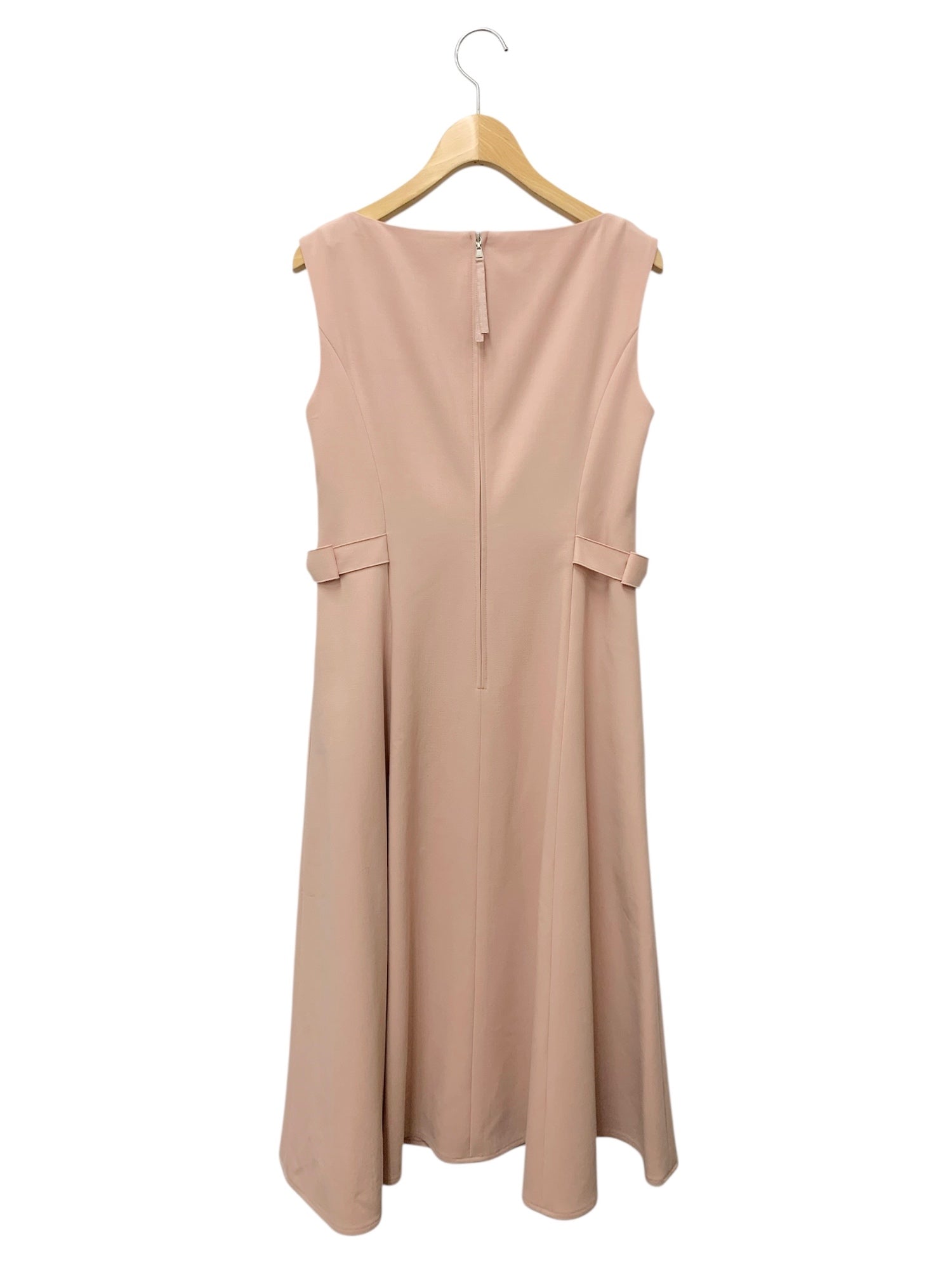 美品✨フォクシー リネンタックワンピース ふんわりAライン ピンクベージュ 38 フォクシーブティック Ribbon Dress 45366 ワンピース 38 ピンク