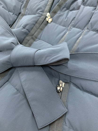 エムズグレイシー 729504 ダウンコート 42 ネイビー パールロゴ カメリアジップ IT82B2SUFTOC