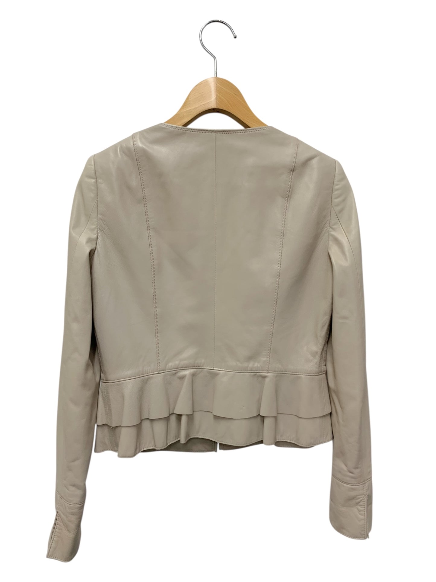 アナイ 10217-09-91-360 レザージャケット 36 ベージュ ノーカラー ITYT76BWNE4M