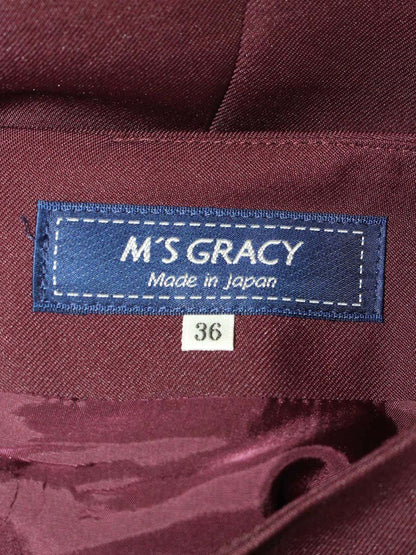 エムズグレイシー 817520 スカート 36 ワインレッド プリーツ IT0KWKYPGHTC