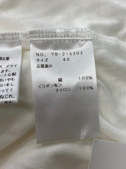 エムズグレイシー シアーリボン付きカットソー 215303 40 ホワイト リボン IT76A9MR5SLG