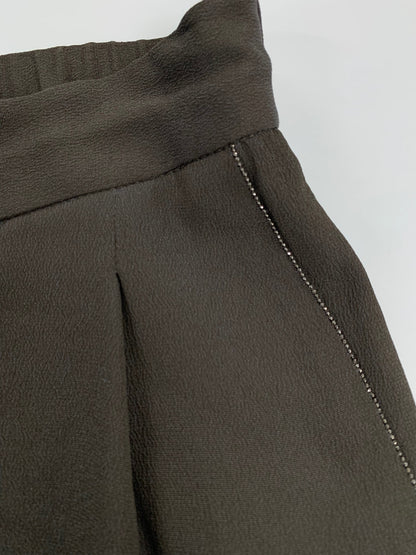 ファビアナフィリッピ Light Trousers PADP02W381X808 イージーテーパードパンツ Ｓ ブラウン シルク混 ITW1UTK359VU