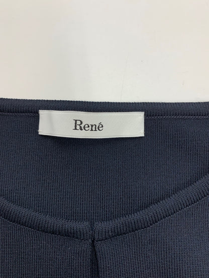 ルネ 6332260 ジャケット 36 ネイビー ニット バルーンスリーブ ITDEL2XI43I0