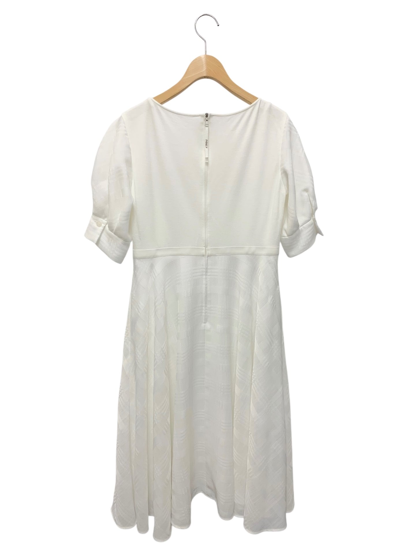 フォクシーブテック ドレス カリーナ 43481 ワンピース 40 ホワイト チェック ITS278DYTM2Q