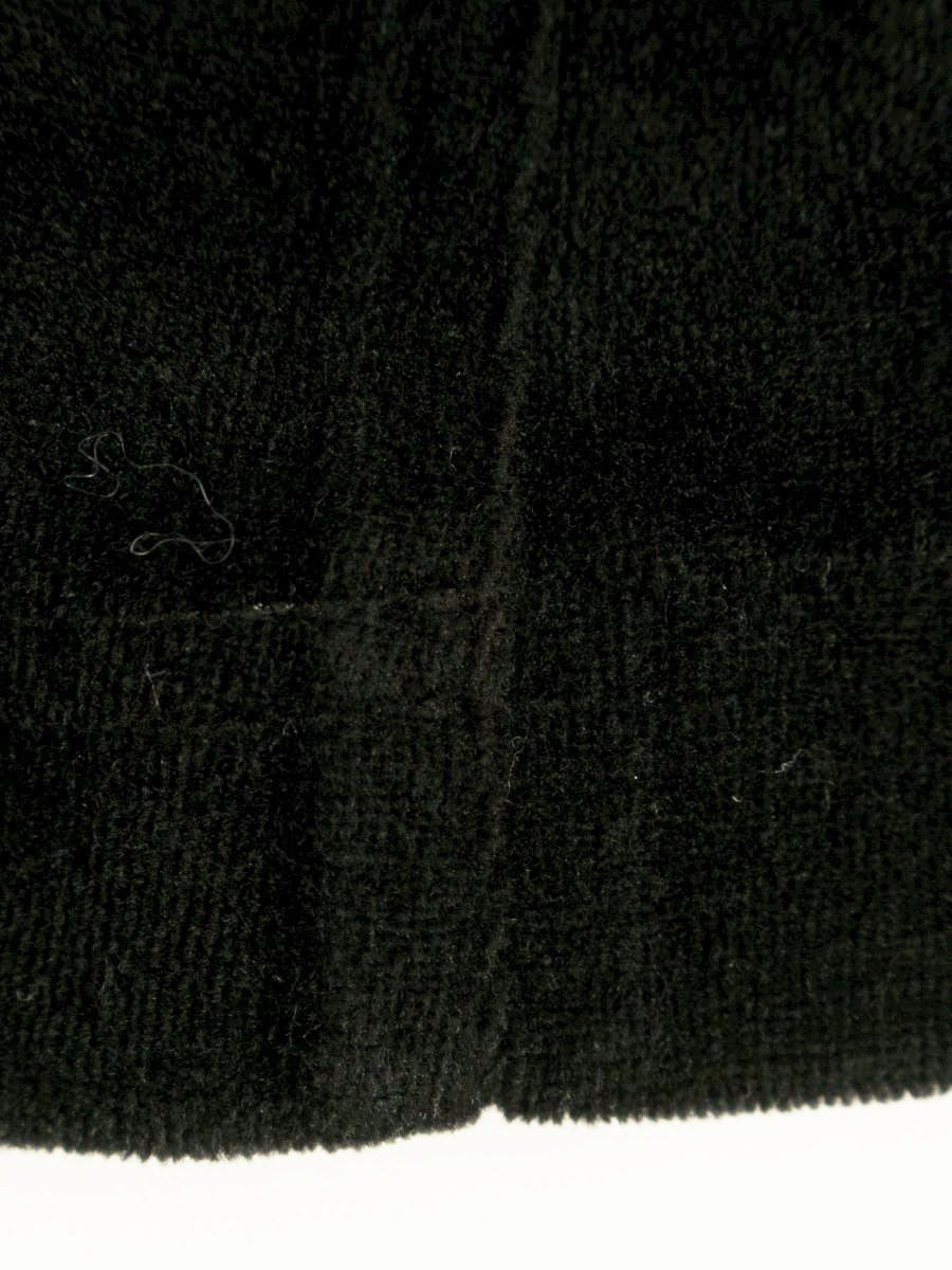 エムズグレイシー 014508 パーカー 38 ブラック フラワージップ フリル ベロア IT4WR1ILGB46