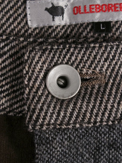 アルベロベロ 418015 パンツ F カーキグリーン コーデュロイ パッチワーク ビジュー ITTECGZJV1T4