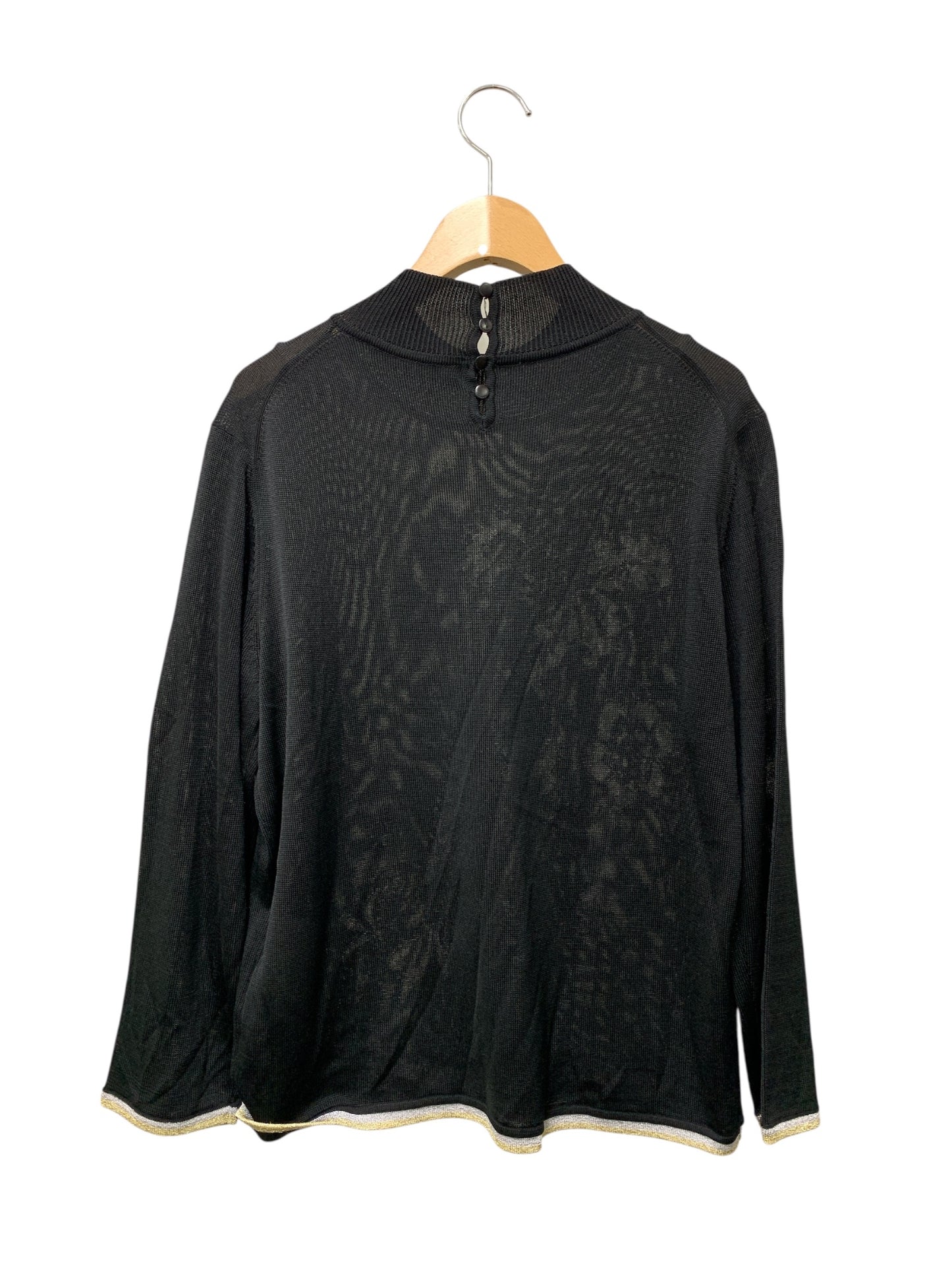 レオナールファッション 0347416 トップス LL ブラック スパンコール ラインストーン 花 IT1TKOKY7IAW