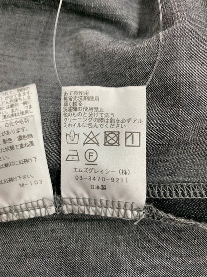 エムズグレイシー パールボタンデニム 317334 スカート 38 ブラック フリル ITUDUAP1A8YO