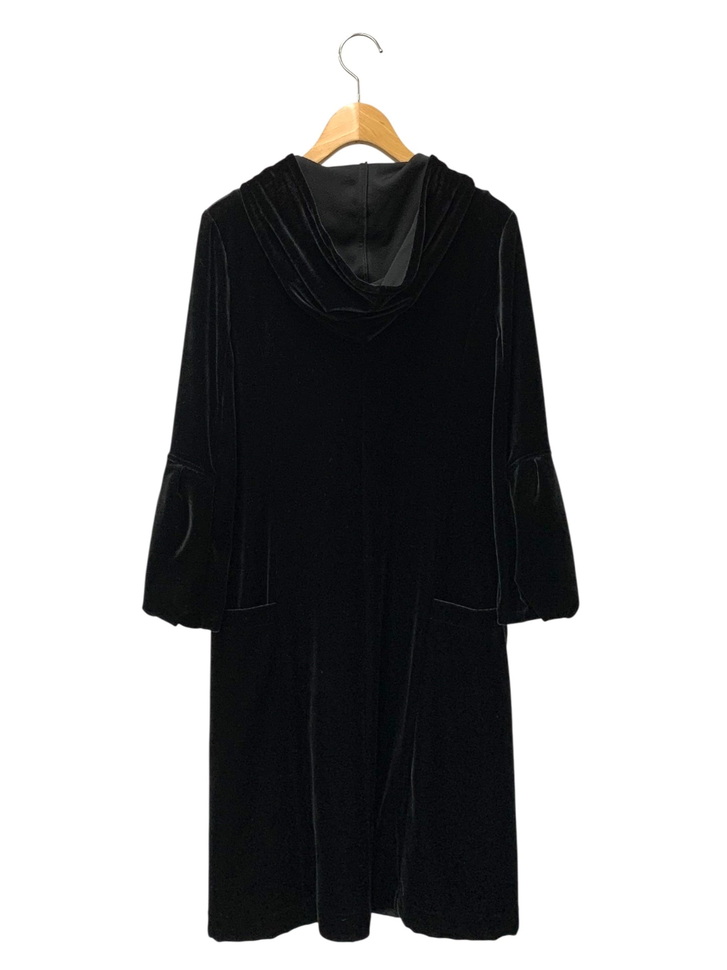 ルネ basic 5843030 ジャケット 36 ブラック フード付き ロング ベロア LIMITED EDITION IT03SD46F3WG