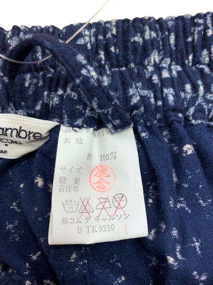 コムデギャルソン robe de chambre RV-080150 パンツ ネイビー 小花柄 フェルト生地 ITG0OWGUPNE6 【SALE】